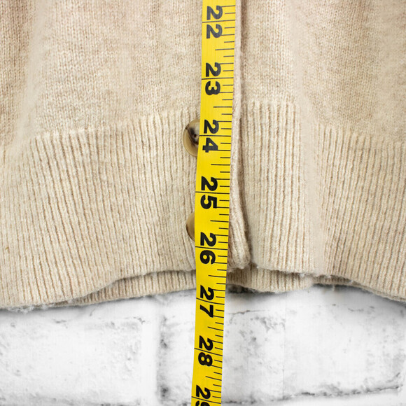 Madewell Beige Tan Merino Wool Long Sleeve Button Down Cardigan Sweater Size XS - Picture 6 of 8